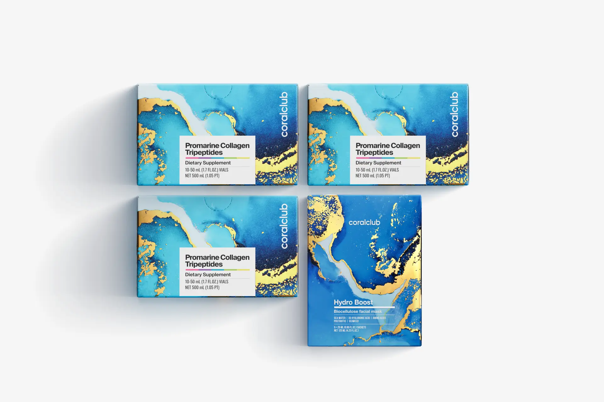 Set Promarine Collagen Tripeptides (ciclo di 1 mese) & Hydro Boost Biocellulose Facial Mask (5 bustine)