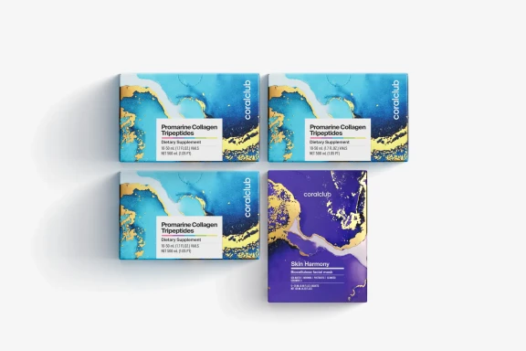 Set Promarine Collagen Tripeptides (ciclo di 1 mese) & Skin Harmony Biocellulose Facial Mask (5 bustine)